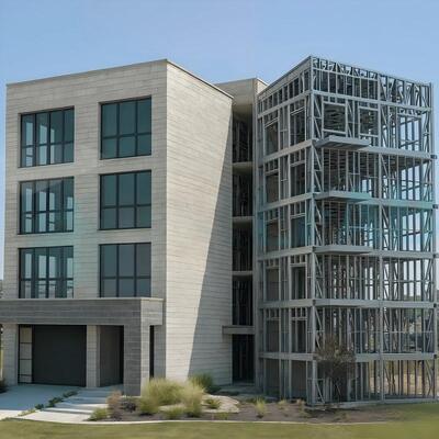 Wielokondygnacyjny prefabrykowany hotel ze stalowej konstrukcji antysejsmicznej łączonej śrubami