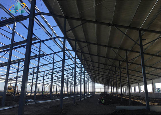 Długa żywotność szybkie budownictwo pomalowane prefabrykowane magazyn / warsztat / hangar konstrukcja stalowa