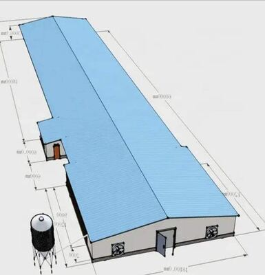 Afryka Izolowana konstrukcja o wymiarach 100 m na 20 m Prefabrykowana konstrukcja stalowa Kurnik