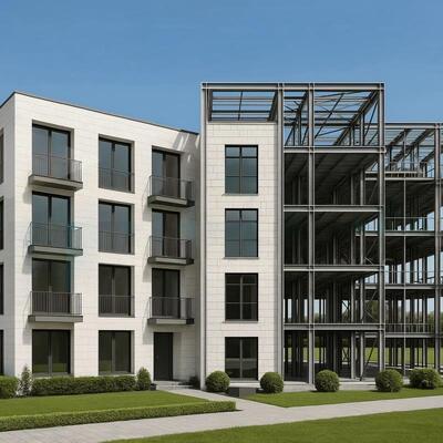 Wielopiętrowy nowoczesny prefabrykowany hotel ze stali