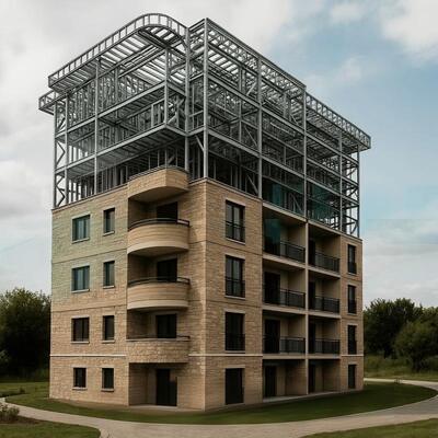 Wielokondygnacyjny prefabrykowany hotel ze stalowej konstrukcji antysejsmicznej łączonej śrubami
