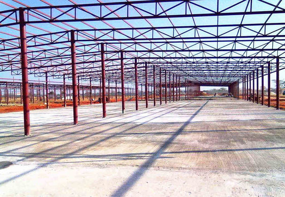 Ramka portalu Prefab preassembled Steel Workshop Budowla Skład garaż Gotowa sekcja walcowana na gorąco