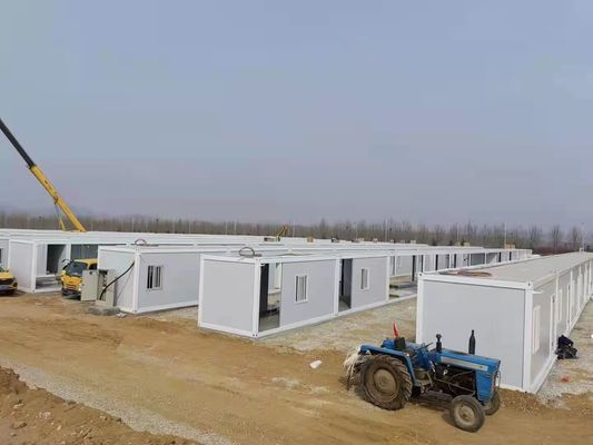 Z galwanizowanej stali Prefab Container House ze szklanymi płytami wełny